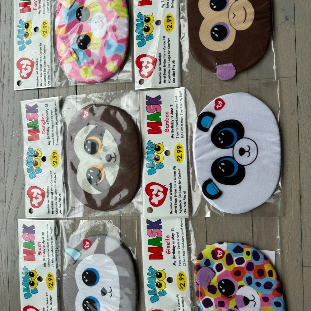 TY Beanie Boo Kids Mask x 6